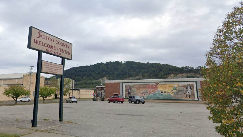 Scioto County Welcome Center bus stop in Portsmouth, Ohio